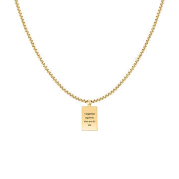 Γυναικείο κολιέ Tommy Hilfiger 2790565 με τετράγωνο κρεμαστό together against the world.